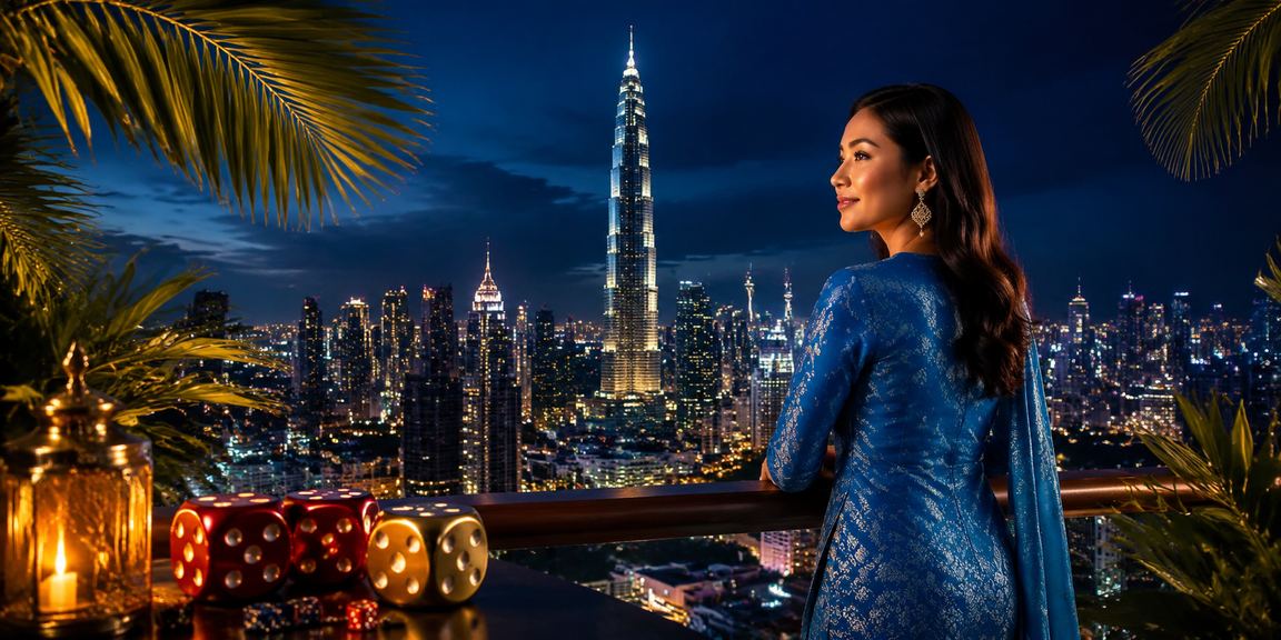Wanita berpakaian baju kurung menikmati permainan dadu kasino di Kuala Lumpur